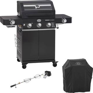 *RRP €1127.95 I Outletprice €874.99 I Gas grill BBQ station Videro G3-S Nero Vario+ incl. cover and rotisserie